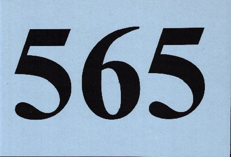 front of a blue card showing relative number size
