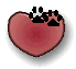 heart, roses & paws button