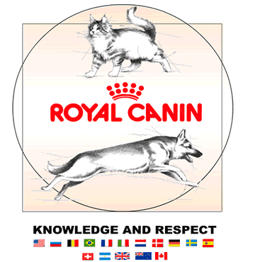Royal Canin logo with Flags